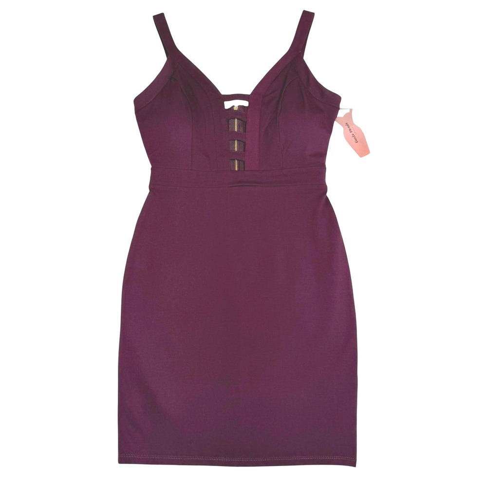 Haute Monde Bodycon Cage Cutout Cocktail Burgundy Womens Dress Size M‎